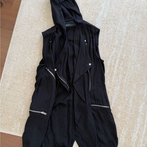 Zara Black Sleeveless Hooded Jacket
